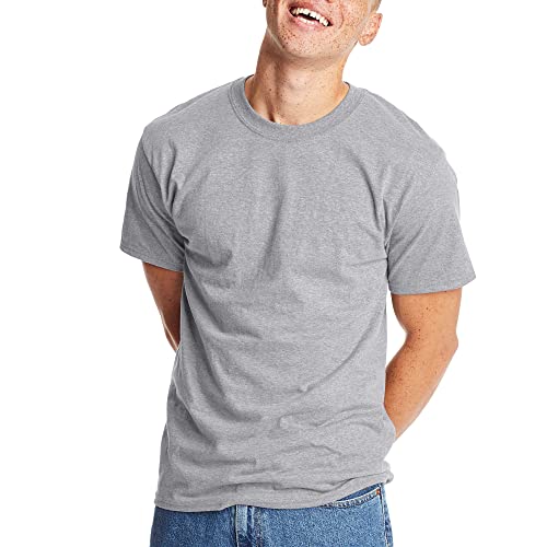 Hanes Mens Beefyt T-shirt, Heavyweight Cotton Crewneck Tee, 1 Or 2 Pack, Available In Tall Sizes Fashion-t-shirts, Light Steel - 1 Pack, Large US