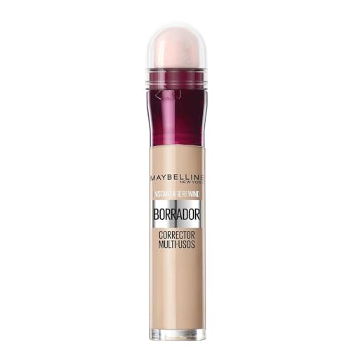 Maybelline New York Instant Anti-Age Corrector de Ojeras, 02 Nude | Corrector Multiusos, Cobertura Modulable, Enriquecida con Bayas de Goji y Haloxyl, Acabado e Hidratado, Instant Anti-Age