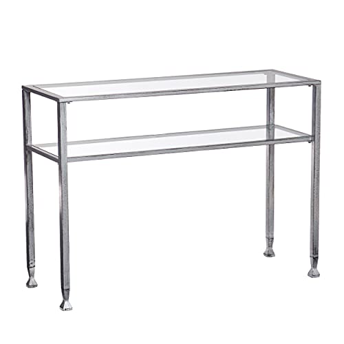 Southern Enterprises Glass Media Console Table A simple two-tier console table