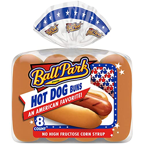 Ball Park White Hot Dog Buns, 8 count, (1.75 oz each), Kosher Hot Dog Buns, 14 oz Bag