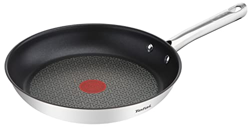 🔥 STARKER PREIS (-50%) Tefal Duetto Pfanne 24 cm, Edelstahlpfanne Induktion, sichere Antihaftversiegelung, Thermo-Signal bei idealer Brattemperatur, gesundes Kochen, für alle Herdarten geeignet, A70404