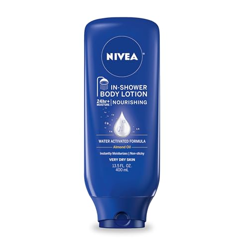 NIVEA Nourishing In Shower Lotion, Body Lotion for Dry Skin, 13.5 Fl Oz Bottle