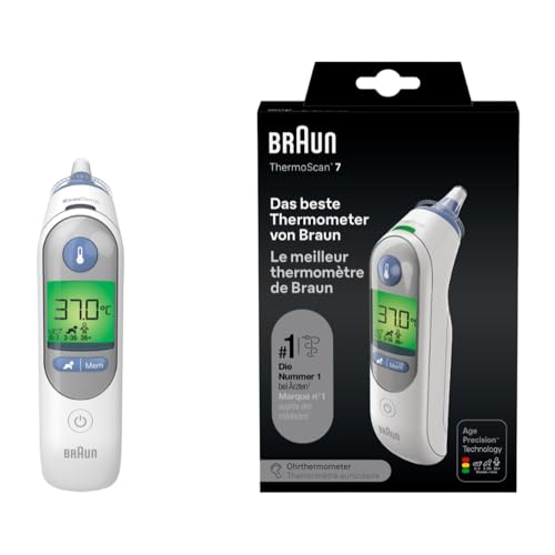 (-43%) Braun ThermoScan 7 Ohrthermometer BRAIRT6520 | Age Precision Technologie | Farbcodiertes Digitaldisplay | Baby- und kleinkindfreundlich | Die #1 Marke bei Ärzten(1)