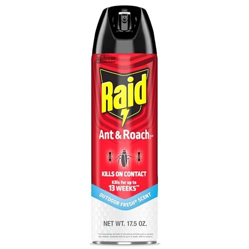 Raid Ant & Roach Killer Spray For Listed Bugs, Outdoor Fresh, Keeps Killing for Weeks, 17.5 oz