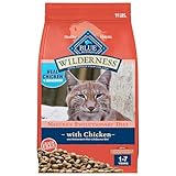 Blue Buffalo Wilderness Adult Indoor Dry Cat Food, Indoor Hairball Control and Weight Control Formula, High-Protein and Grain-Free Diet, Made with Natural Ingredients, Chicken, 11-lb. Bag