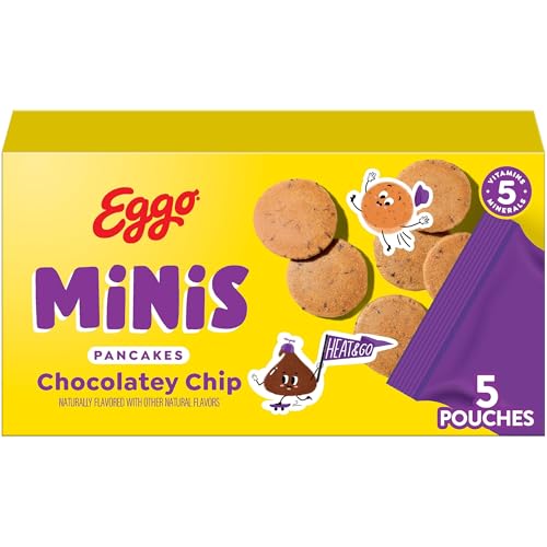 Eggo Minis Frozen Pancake Bites, Frozen Breakfast, Breakfast Food, Chocolatey Chip, 8.4oz Box (5 Pouches)