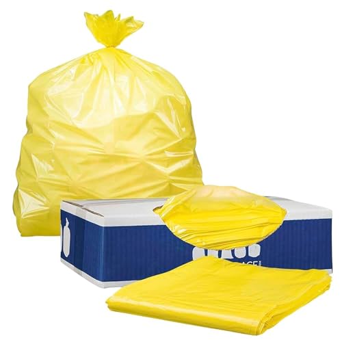 Plasticplace Yellow Trash Bags, 31-33 Gallon 100 / Case 1.5 Mil