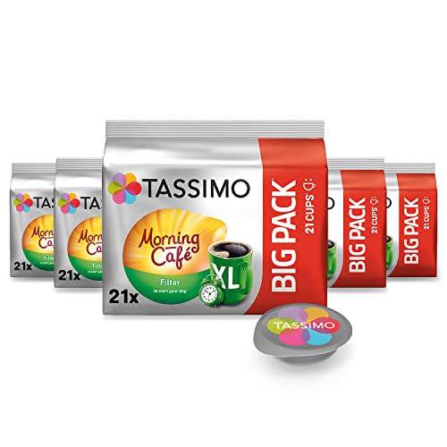 (-25%) Tassimo Kapseln Morning Café XL Filter, Big Pack, 5 x 21 Pads, 105 Kaffeekapseln