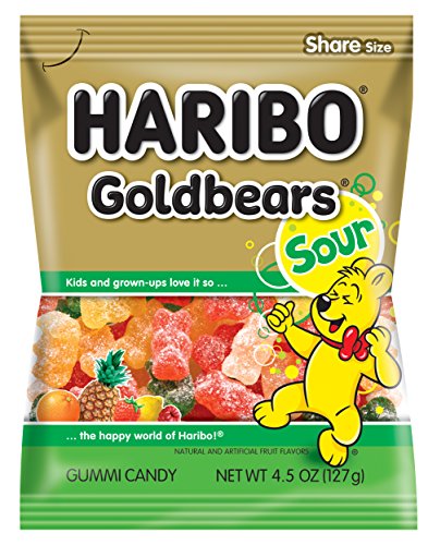 HARIBO Gummi Candy, Sweet & Sour Goldbears, Gummy Bears with A Twist, 4.5 Ounce (Pack of 12) Delicious Soft and Chewy Snacks, Assorted Fruity Flavors