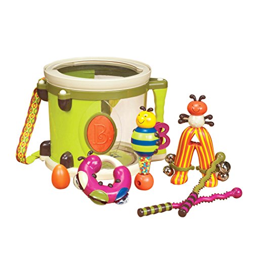B. toys – Musical Instruments For Kids – Portable Drum Set – Percussion Toys For Toddlers – Jingle Bell, Tambourine, Maraca & More – 18+ Months – Parum Pum Pum
