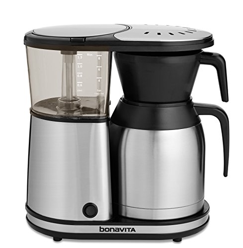 Bonavita 8 Cup Coffee Maker, One-Touch Pour Over Brewing with Thermal Carafe, SCA Certified, Stainless Steel (BV1900TS)