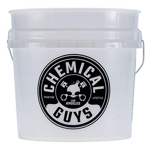 Chemical Guys Heavy Duty Detailing Bucket with Logo - 4.5 Gallon Semi Transparent Car Wash Bucket for Car Soap, Mitts, Grit Guards & Accessories, Durable Construction for Cars, Trucks & SUVs