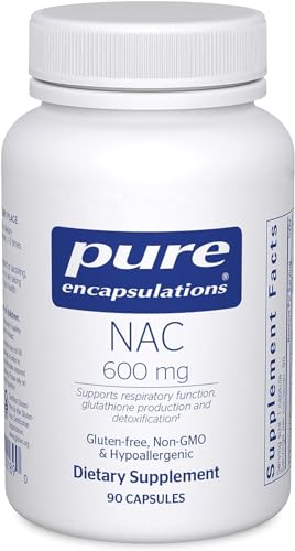 Pure Encapsulations NAC 600 mg - N-Acetyl Cysteine NAC Supplement for Lung Health & Immune Support, Liver Support & Antioxidants* - with Freeform N-Acetyl-L-Cysteine - 90 Capsules