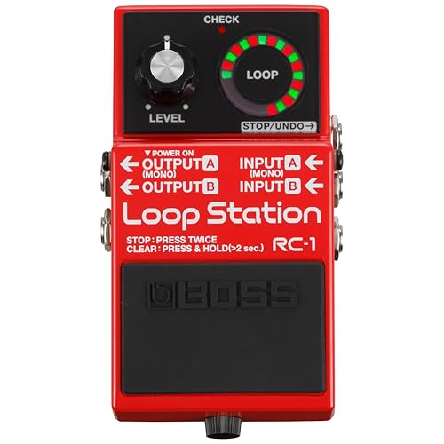 BOSS RC-1 Loop Station Pedal | Industry Standard Simple Looper for Guitar, Bass, Keyboards & More | 24-Segment LED Indicator | 12 Minutes of Record Time | Record, Playback, Overdub, Undo & Redo Loops