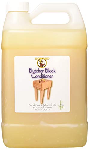 Howard Premium Butcher Block Conditioner: Deep-Penetrating, Food Grade, Revitalizes, Prevents Drying and Cracking of Hardwoods and Bamboo. Ideal for Wooden Bowls, Spoons, and More. Size: 1 Gallon