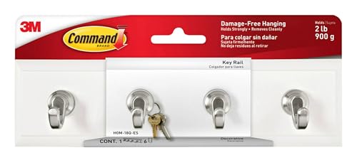 Command HOM-18Q-ES Key Rail, 0, QuartzThe Ridge Key Organizer - Compact Metallic Key Holder, Minimalist Innovative Keyh