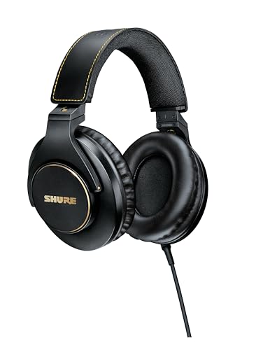 Shure SRH840A Professional Over-Ear Wired Studio Headphones – Critical Listening & Monitoring Headset with Tailored Frequency Response, Detailed Sound, Adjustable & Collapsible Design, Black