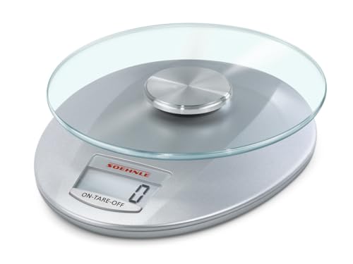 Soehnle Roma Digital Kitchen Scale Silver – Electronic Food Weighing Scale with...