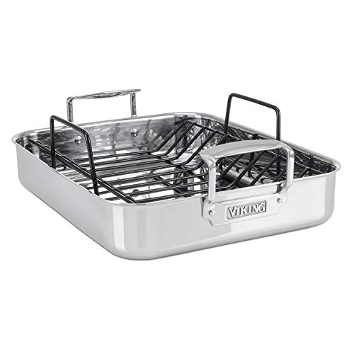 Viking 3-Ply Stainless Steel Roasting Pan with Non Stick Rack