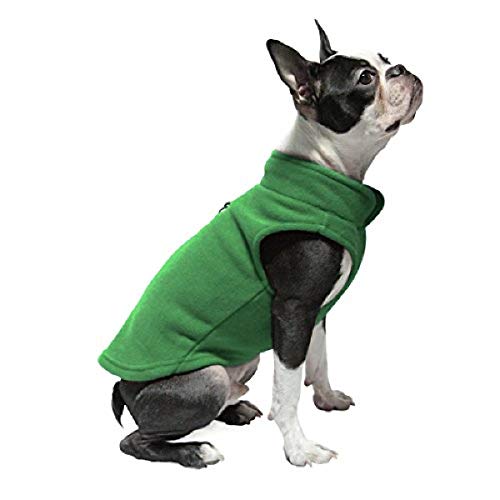 Gooby Every Day Fleece Cold Weather Dog Vest for Small Dogs, Medium, Green