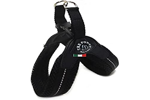 Tre Ponti Fibbia Small Dog Mesh Harness, 4 cm, Black