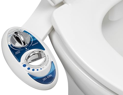 LUXE Bidet NEO 185 - Dual Nozzle, Self-Cleaning, Non-Electric Bidet Attachment for Toilet Seat, Adjustable Water Pressur