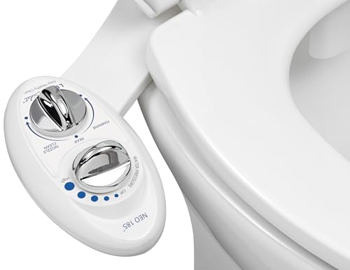 LUXE Bidet NEO 185 - Dual Nozzle, Self-Cleaning, Non-Electric Bidet Attachment for Toilet Seat, Adjustable Water Pressur