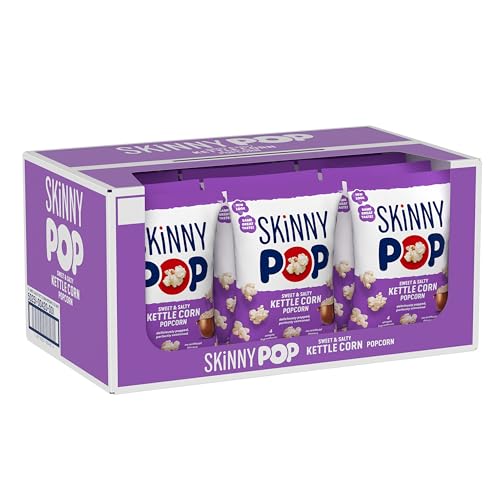 SkinnyPop Popcorn, Sweet & Salty Kettle, Whole Grain, Dairy-Free Snack, 5.3oz Bags (12ct)