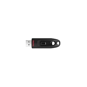 SanDisk Ultra 128 GB, USB 3.0 flash drive, with up to 130 MB/s read speed, Black