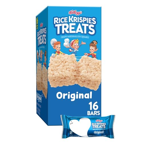 Rice Krispies Treats Marshmallow Snack Bars, Kids Snacks, Lunch Snacks, Original, 12.4oz Box (16 Bars)