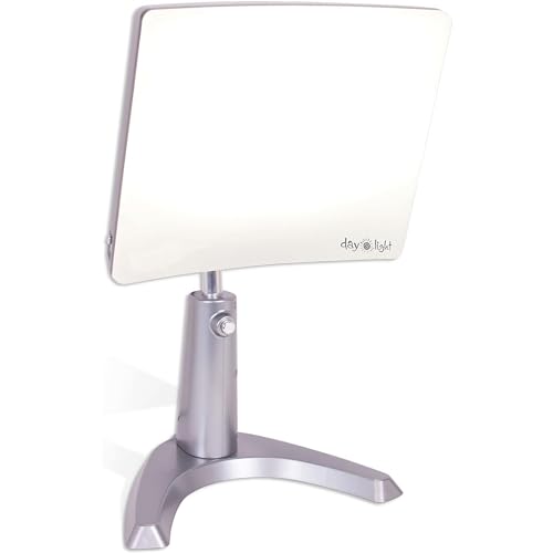 Carex Day-Light Classic Plus Sunlight Therapy Lamp - 10000 LUX Therapy Lamp at 12 Inches, LED Bright White Light with Adjustable Height and Brightness Levels for Mood, White