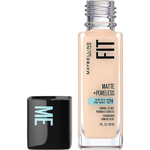 Maybelline Fit Me Matte + Poreless Liquid Oil-Free Foundation Makeup, Natural Ivory, 1 Count (Packaging May Vary)