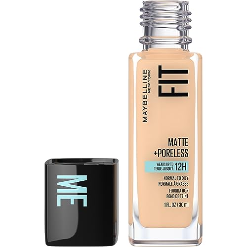Maybelline Fit Me Matte + Poreless Liquid Oil-Free Foundation Makeup, Classic Ivory, 1 Count (Packaging May Vary)