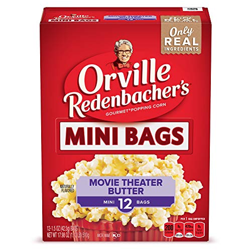 Orville Redenbacher's Microwave Popcorn, Movie Theater Butter Flavor, Mini Bags, 1.5 oz., 12-Count