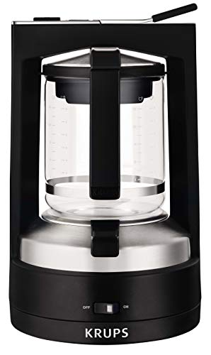 (-37%) Krups Filterkaffeemaschine T8, 850 Watt, automatische Abschaltung, 8-12 Tassen, 1L Fassungsvermögen, permanenter Filter, beleuchteter Ein-/ Ausschalter, benutzerfreundlich, schwarz, KM4689