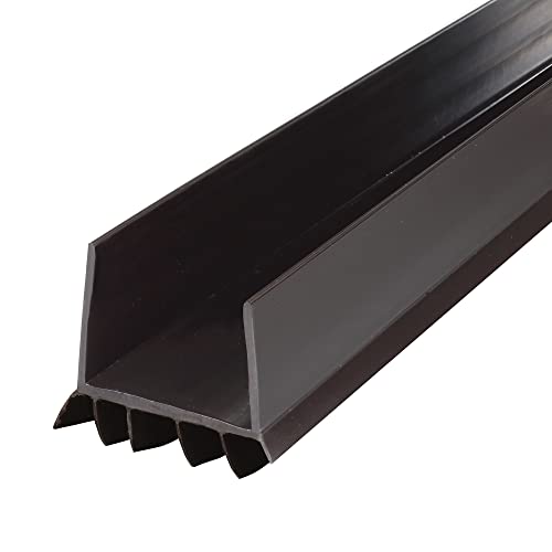 M-D Building Products 43337 Vinyl Cinch® U-Shape Slide-On Under Door Seal, Easy-to-Install, Energy-Saving, Weatherproof Seal for Doors, Effective Draft Blocker, Ideal for Home (36 Inch, Brown)