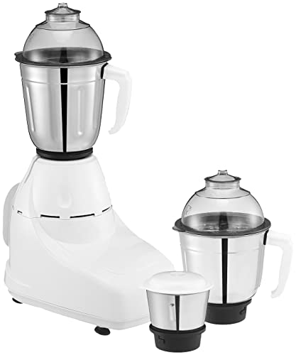 Bajaj GX-8 Mixer Grinder 750W | Mixie For Kitchen With Nutri-Pro Feature | 3 Stainless Steel Mixer Jars | Stainless Steel Grinding Blades | 3-Speed Co