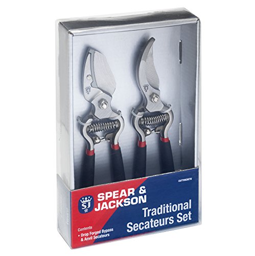 🔥 STARKER PREIS (-58%) Spear & Jackson CUTTINGSET8 Traditionelles Bypass- und Amboss-Gartenscheren-Set