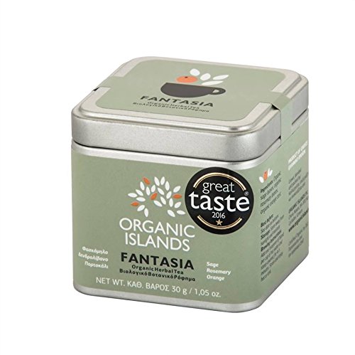Organic Islands Fantasia Greek Organic Herbal Tea Cube- Natural Remedy- Sage-Rosemary-Orange Zest 28.35 g