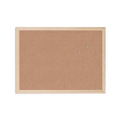 U Brands Cork Bulletin Board, 18" x 24" Inches, Light Birch Wood Frame (265U00-01)