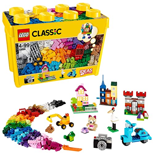 (-32%) LEGO Classic Große Bausteine-Box, Konstruktionsspielzeug für Mädchen und Jungen mit Aufbewahrungsbox, enthält Bunte Steine, Reifen, Türen, etc. in 33 Farben, Geschenk für Kinder ab 4 Jahren 10698