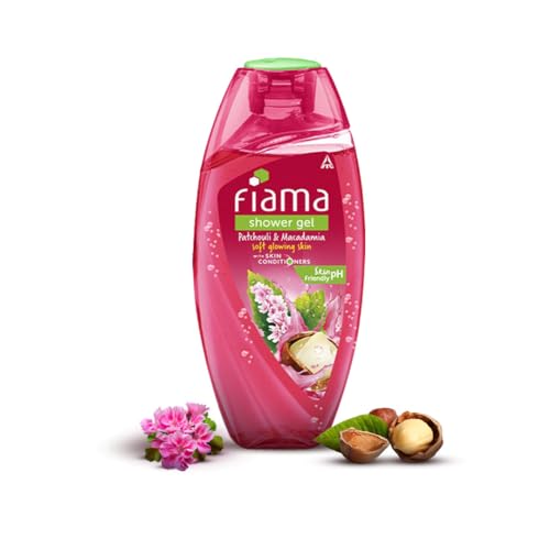 Fiama Body Wash Shower Gel Patchouli & Macadamia, 250ml, Body Wash for Women & Men with Skin Conditioners For Soft, Glowing Skin, Suitable for All Ski