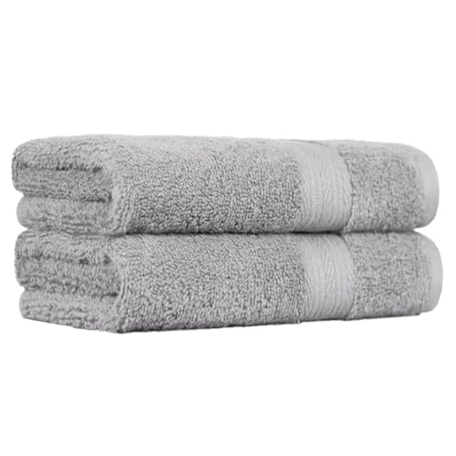 🔥 SELTEN SO GÜNSTIG (-32%) Amazon Basics Handtuch, 100% Baumwolle, Farbecht, Saugfähig, 50cm x 100cm, 2er-Pack, Grau