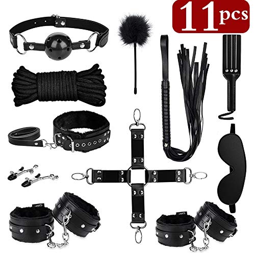 UTIMI Bondage for Sex 11 Pcs BDSM Leather Bondage Sets Restraint Kits for Women and Couples
