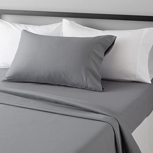 Amazon Basics Lightweight Super Soft Easy Care Wrinkle Free Microfiber 3 Piece Bed Sheet Set with 14-Inch Deep Pockets, 