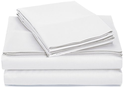 Amazon Basics 400 thread count white sheet set, full size