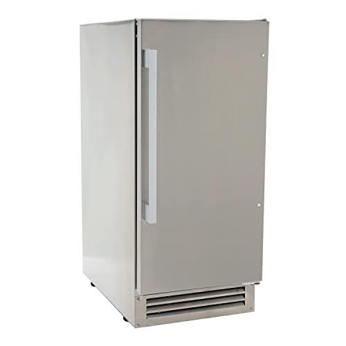 Avanti Elite Series Built-in Ice Maker in Stainless Steel OIM1550U3S | Large Clear Ice Cubes, 25 lbs. Freezer Storage, Under Counter or Cabinet | Outdoor Ice Machines, Commercial, for Home Kitchen