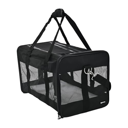🔥 SELTEN SO GÜNSTIG (-44%) Amazon Basics Haustiertragetasche, weich für Hund, L, schwarz, L 50 x B 30.4 x H 30.4 cm