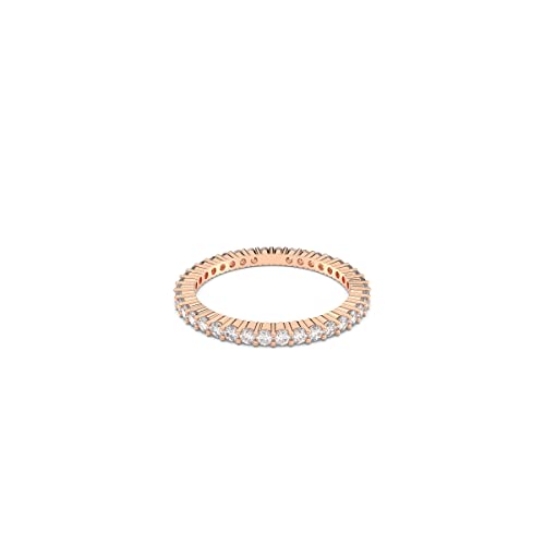 Swarovski Vittore Ring, Clear Crystals with a Rose Gold-Tone PVD Finished Band, Size 6. Part of the Swarovski Vittore Collection