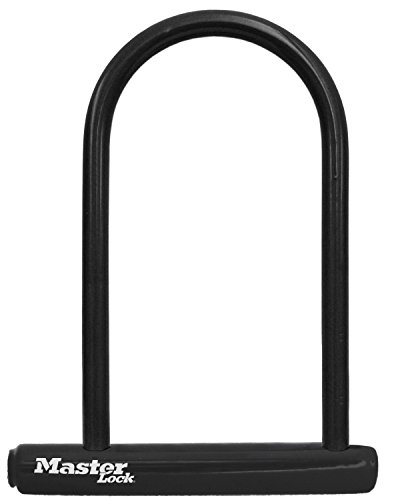 Master Lock Black Bike Lock with Key, Standard Size U-Lock for Bicycles and Other Outdoor Equipment, Anti-Theft Lock for Bikes, 8320D